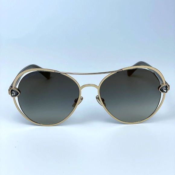 JIMMY CHOO SARAH/S 0RHL FQ Sunglasses Gold Grey Gold Oversized Aviator Women main image 5